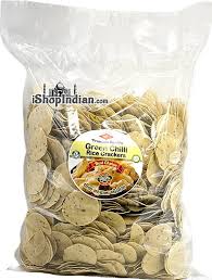 RAJU Green Chilli Rice Crackers 17.5 OZ