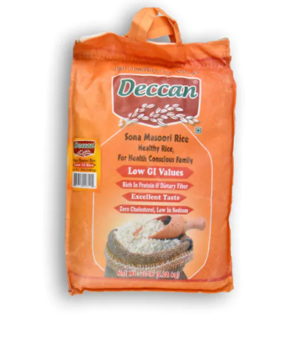 DECCAN Sona Masoori Rice Low G.I Values 20 LBS